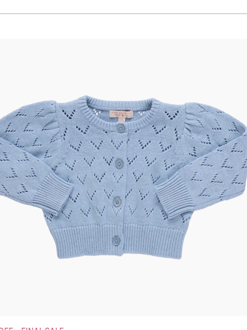 NWT Pink Chicken Girls Sadie Sweater Light Blue sz 2Y